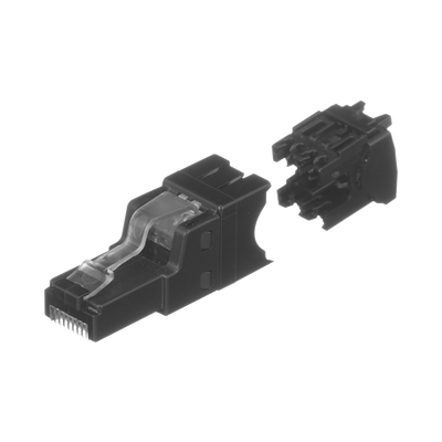 PANDUIT - Plug RJ45 UTP, Instalación Recta, Terminación en Campo Certificable, Compatible con Cat5e, Cat6 y Cat6A, Color Negro