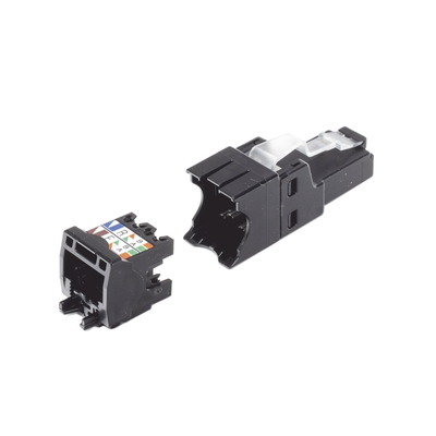 PANDUIT - Plug RJ45 UTP, Instalación Recta, Terminación en Campo Certificable, Compatible con Cat5e, Cat6 y Cat6A, Color Negro