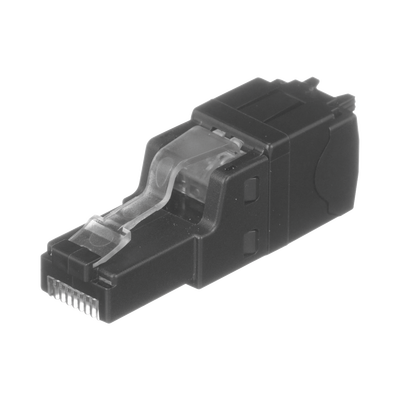 PANDUIT - Plug RJ45 UTP, Instalación Recta, Terminación en Campo Certificable, Compatible con Cat5e, Cat6 y Cat6A, Color Negro