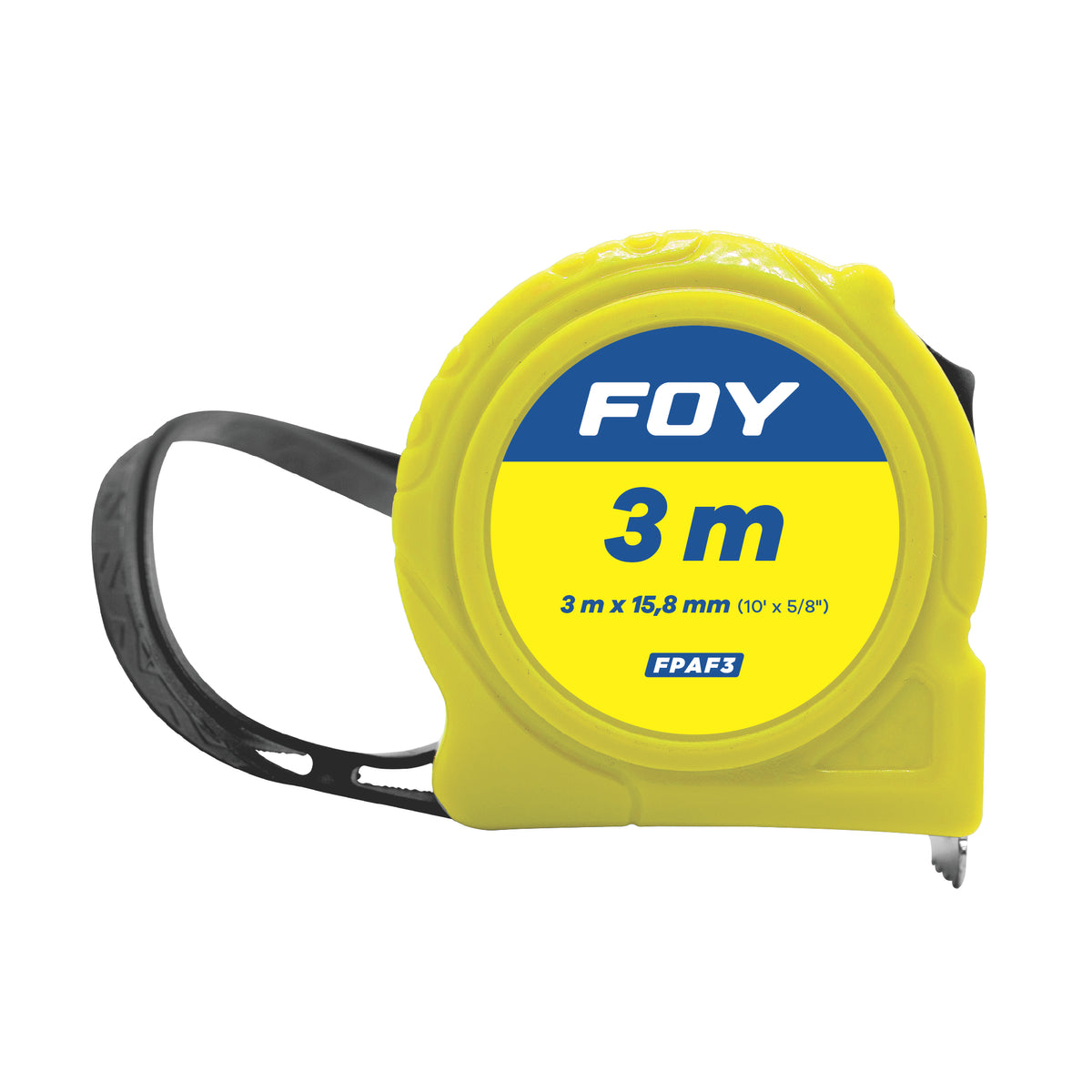 Foy - Flexómetro con carcasa de plástico amarillo, 3 m x 16 mm