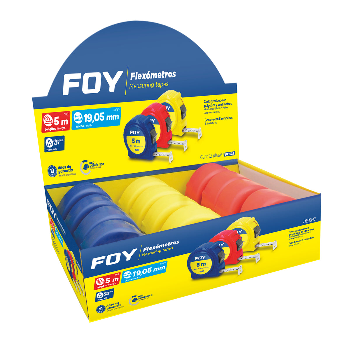 Foy - Flexometro plast colrs 5mx19mm