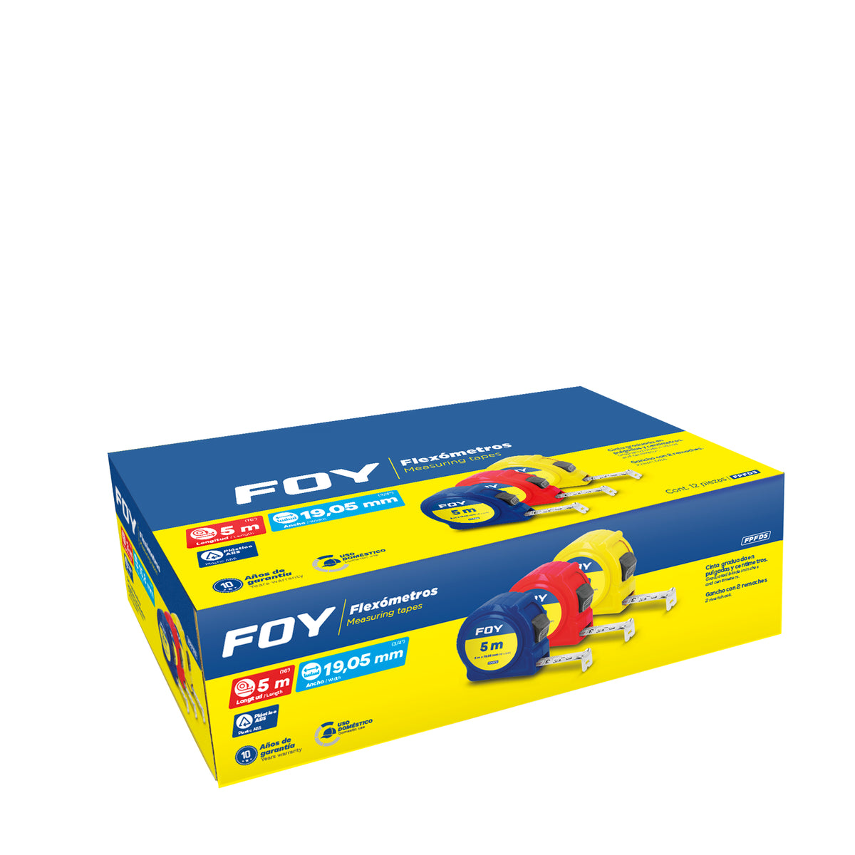 Foy - Flexometro plast colrs 5mx19mm