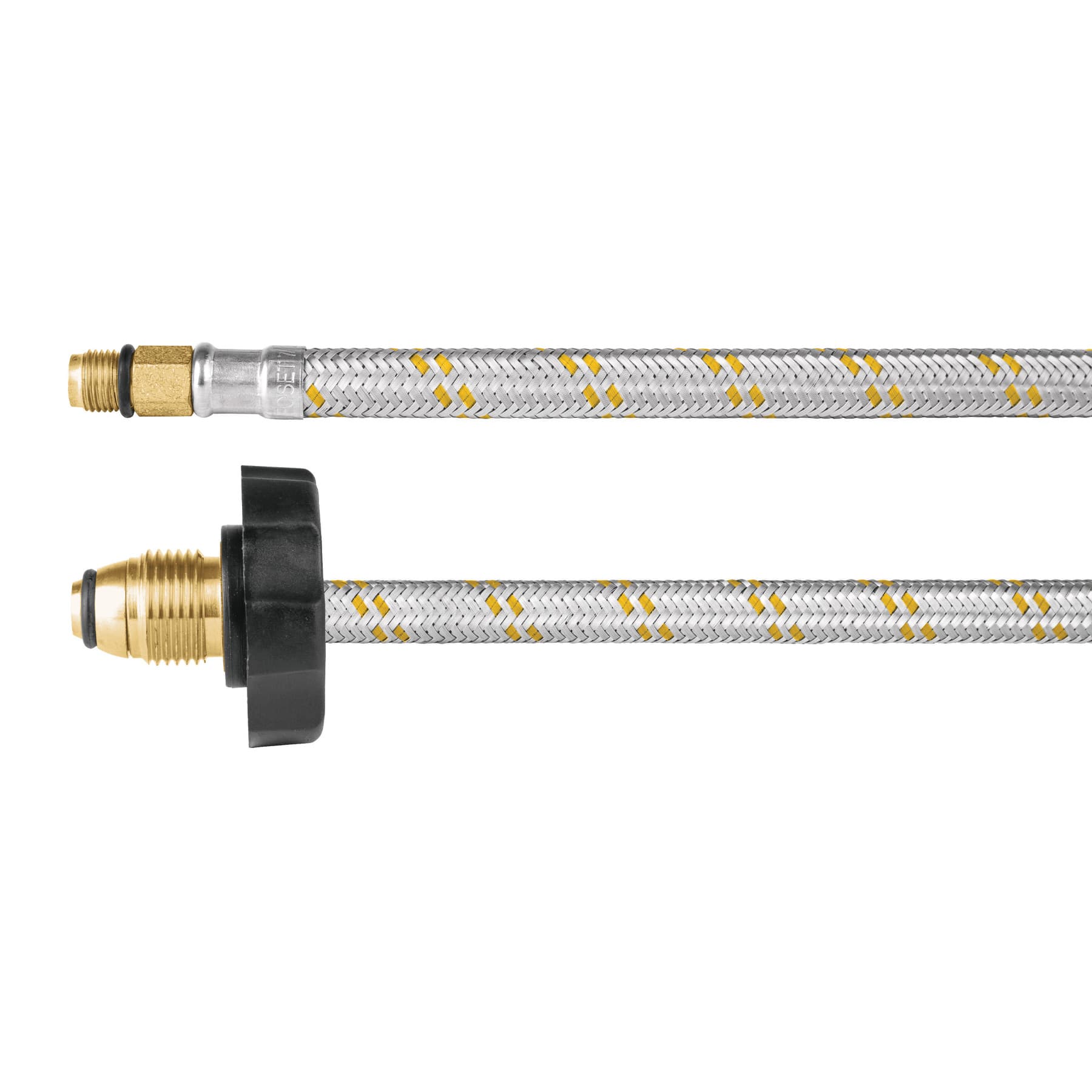 Manguera pigtail, acero inox, 7/16' x 7/8', 55 cm, Foset