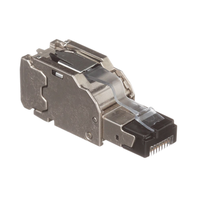 PANDUIT - Plug RJ45 Blindado, Instalación Recta, Terminación en Campo Certificable, Compatible con Cat5e, Cat6 y Cat6A, Color Plata