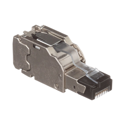 PANDUIT - Plug RJ45 Blindado, Instalación Recta, Terminación en Campo Certificable, Compatible con Cat5e, Cat6 y Cat6A, Color Plata