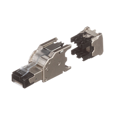 PANDUIT - Plug RJ45 Blindado, Instalación Recta, Terminación en Campo Certificable, Compatible con Cat5e, Cat6 y Cat6A, Color Plata