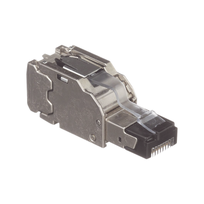 PANDUIT - Plug RJ45 Blindado, Instalación Recta, Terminación en Campo Certificable, Compatible con Cat5e, Cat6 y Cat6A, Color Plata, Paquete de 10 Piezas