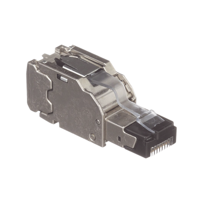 PANDUIT - Plug RJ45 Blindado, Instalación Recta, Terminación en Campo Certificable, Compatible con Cat5e, Cat6 y Cat6A, Color Plata, Paquete de 10 Piezas