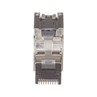 PANDUIT - Plug RJ45 Blindado, Instalación Recta, Terminación en Campo Certificable, Compatible con Cat5e, Cat6 y Cat6A, Color Plata, Paquete de 10 Piezas
