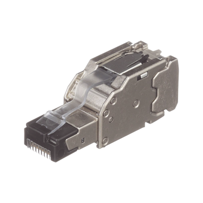 PANDUIT - Plug RJ45 Blindado, Instalación Recta, Terminación en Campo Certificable, Compatible con Cat5e, Cat6 y Cat6A, Color Plata, Paquete de 10 Piezas
