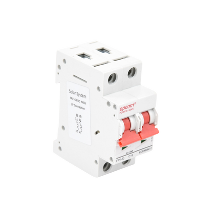 EPCOM POWERLINE - Protección Térmica/ Interruptor 2P, 16A,  Corriente Directa  800 Vcc para Aplicación Fotovoltaica Montaje Riel DIN