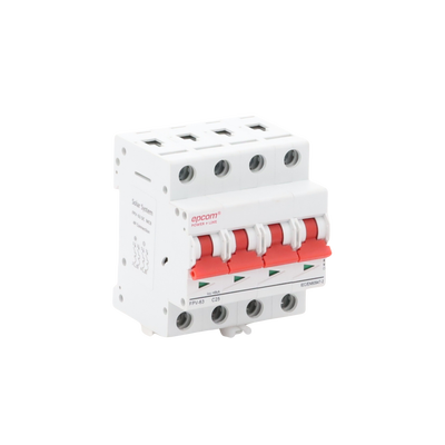 EPCOM POWERLINE - Protección Térmica/ Interruptor 4P, 25A,  Corriente Directa  1000 Vcc para Aplicación Fotovoltaica Montaje Riel DIN