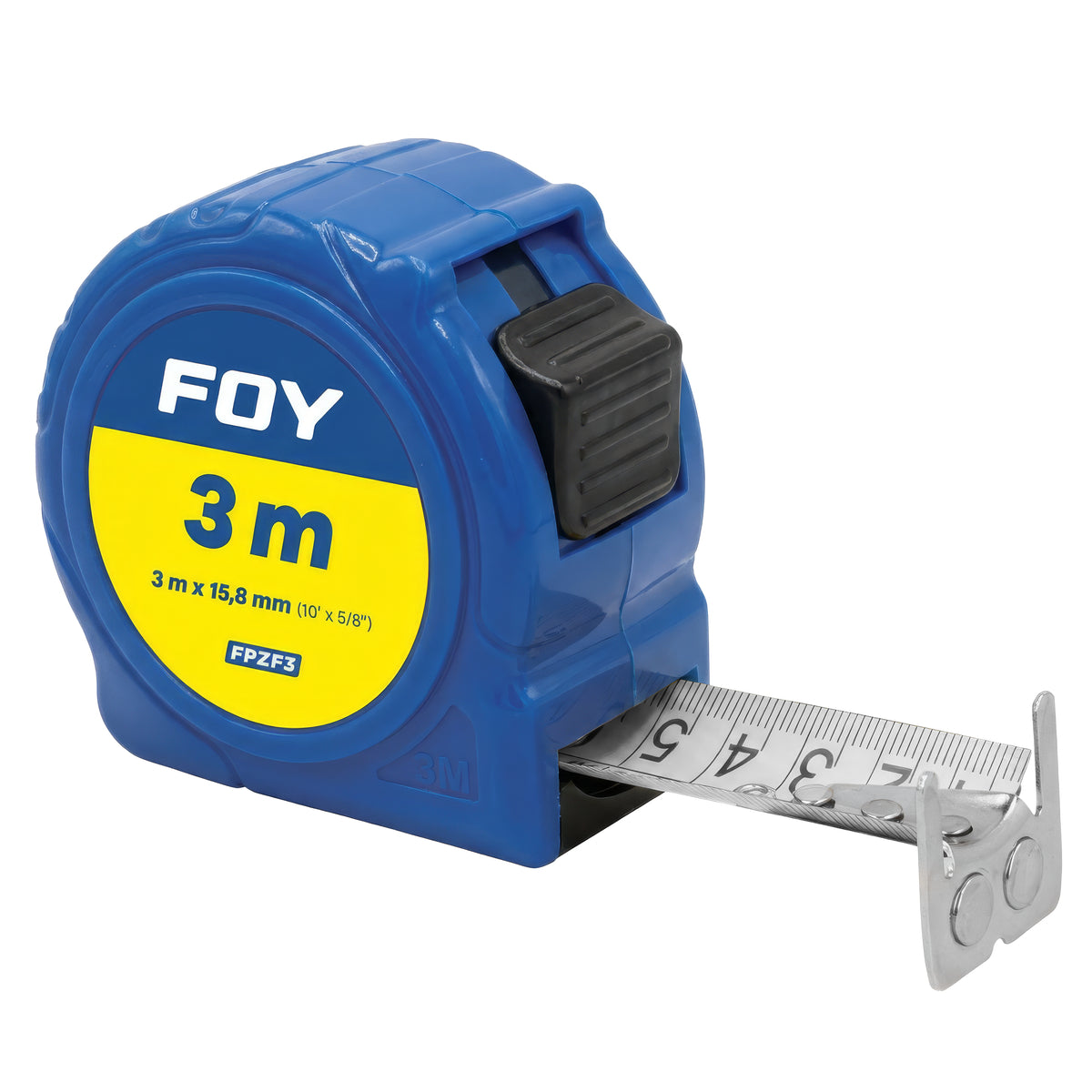 Foy - Flexómetro con carcasa de plástico azul, 3mx16mm