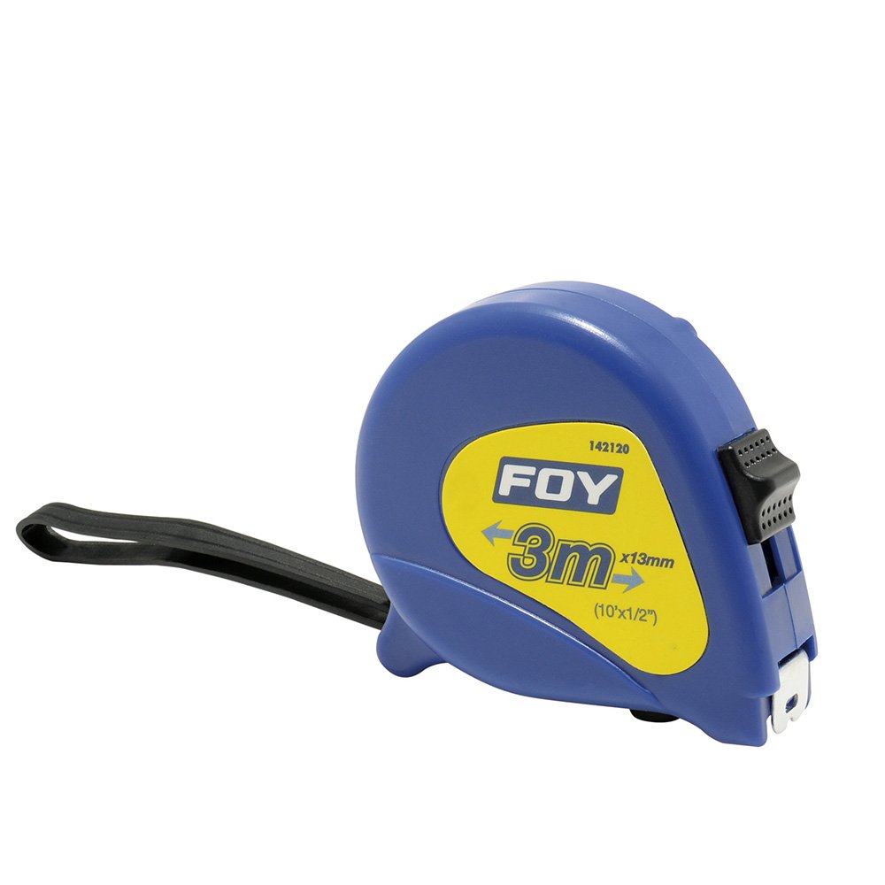 Foy - Flexómetro con carcasa de plástico azul, 3mx16mm