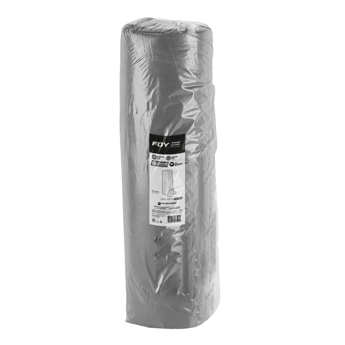 Foy - Franela rollo 50cmx50m gris