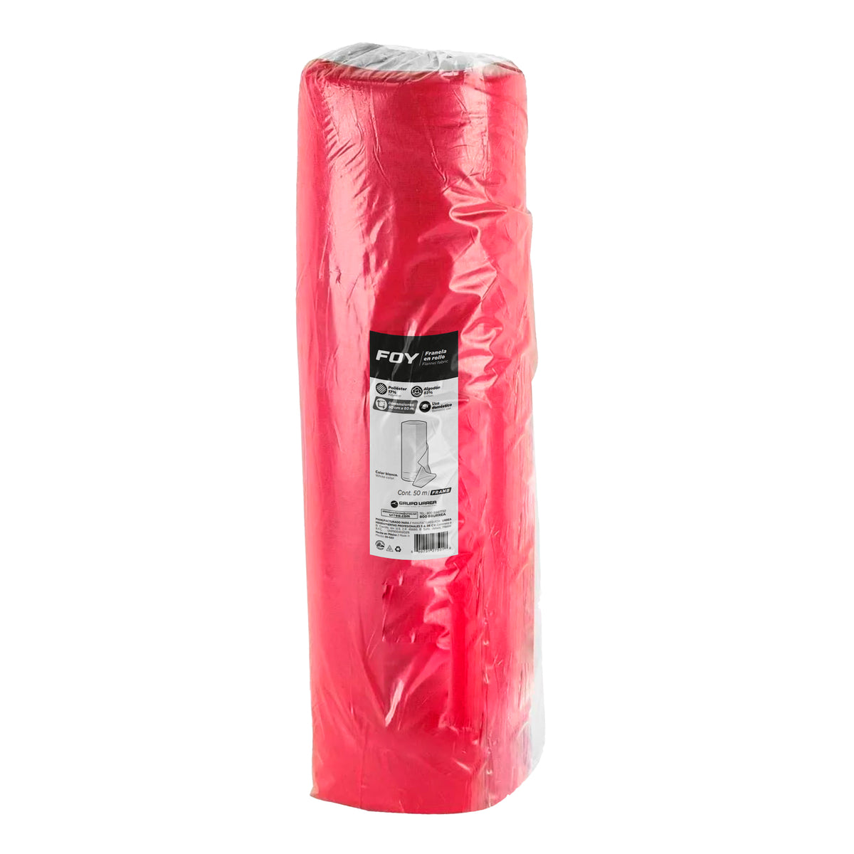 Foy - Franela rollo 50cmx50m rojo