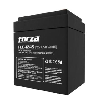 FORZA POWER TECHNOLOGIES - Batería Forza FUB-1245 Sellada de Plomo-Ácido Recargable 12V 4.5Ah AGM Sin Mantenimiento Negro