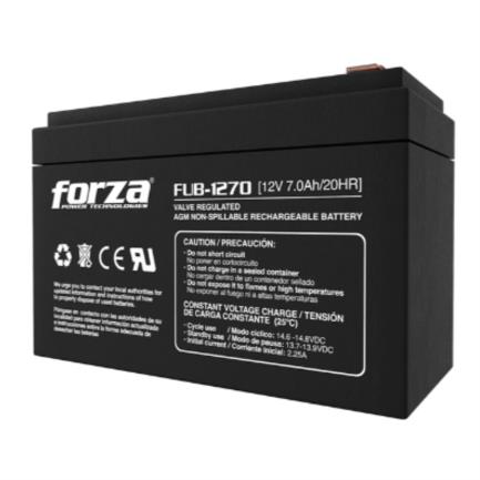 FORZA POWER TECHNOLOGIES - Batería Forza FUB-1270 Sellada de Plomo-Ácido Recargable 12V 7Ah AGM Sin Mantenimiento Negro