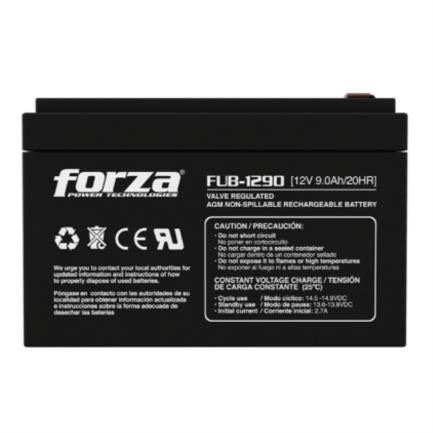 FORZA POWER TECHNOLOGIES - Batería Forza FUB-1290 Sellada 12V/9Ah Recargable AGM Sin mantenimiento