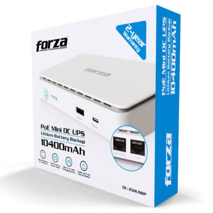 FORZA POWER TECHNOLOGIES - Forza DC-350USBP UPS DC Battery Bank 35W PoE 5/9/12/15/24VDC USB-C