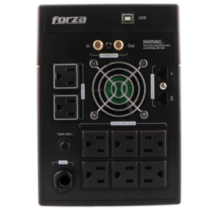 FORZA POWER TECHNOLOGIES - UPS Forza FX-2200LCD Interactivo 2200VA/1200W 8 Salidas Giga y Coax Torre 120V Negro