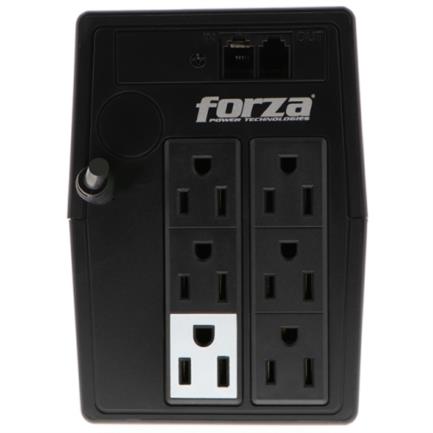 FORZA POWER TECHNOLOGIES - UPS Forza NT-751 Interactivo 750VA/375W 6 Salidas RJ11 Torre 120V Negro
