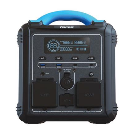FORZA POWER TECHNOLOGIES - Generador Eléctrico Portátil Forza FPP-T700 700W Tomas 2CA/8CC 2 Ventiladores Pantalla LCD Panel de Control Integrado