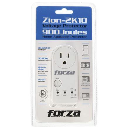 FORZA POWER TECHNOLOGIES - Protector de Voltaje Forza FVP-1201B  900J/1800W Capacidad de Protección y Temporizador Giro de 350°  RJ45-120V Blanco