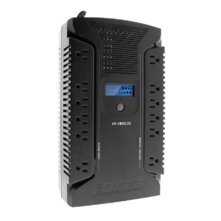 FORZA POWER TECHNOLOGIES - UPS Forza HT-1000LCD Interactivo 1000VA/600W 12 Salidas Coax USB Sobremesa 120V Negro