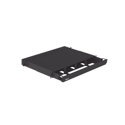 PANDUIT - Panel de Distribución de Fibra Óptica, Acepta 4 Placas FAP o FMP, Bandeja Deslizable, Hasta 96 Fibras, Color Negro, 1UR