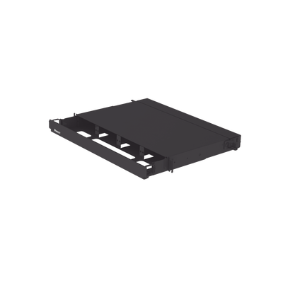 PANDUIT - Panel de Distribución de Fibra Óptica, Acepta 4 Placas FAP o FMP, Bandeja Deslizable, Hasta 96 Fibras, Color Negro, 1UR