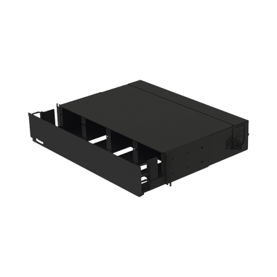 PANDUIT - Panel de Distribución de Fibra Óptica, Acepta 8 Placas FAP o FMP, Bandeja Deslizable, Hasta 192 Fibras, Color Negro, 2 UR