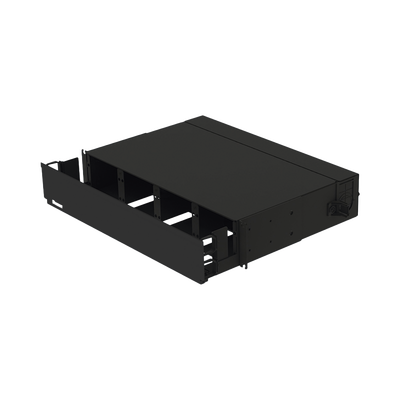 PANDUIT - Panel de Distribución de Fibra Óptica, Acepta 8 Placas FAP o FMP, Bandeja Deslizable, Hasta 192 Fibras, Color Negro, 2 UR