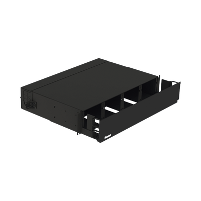 PANDUIT - Panel de Distribución de Fibra Óptica, Acepta 8 Placas FAP o FMP, Bandeja Deslizable, Hasta 192 Fibras, Color Negro, 2 UR