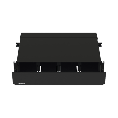PANDUIT - Panel de Distribución de Fibra Óptica, Acepta 8 Placas FAP o FMP, Bandeja Deslizable, Hasta 192 Fibras, Color Negro, 2 UR
