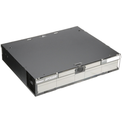 PANDUIT - Panel de Distribución de Fibra Óptica, Acepta 6 Placas FAP o FMP, Bandeja Deslizable, Hasta 144 Fibras, Color Negro, 2UR