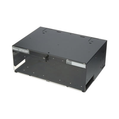 PANDUIT - Panel de Distribución de Fibra Óptica, Acepta 12 Placas FAP o FMP, Bandeja Deslizable e Inclinable Hacia Abajo, Hasta 288 Fibras, Color Negro, 4UR