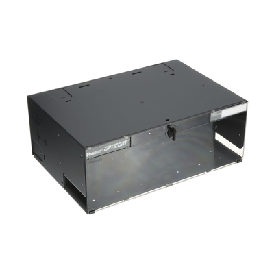 PANDUIT - Panel de Distribución de Fibra Óptica, Acepta 12 Placas FAP o FMP, Bandeja Deslizable e Inclinable Hacia Abajo, Hasta 288 Fibras, Color Negro, 4UR