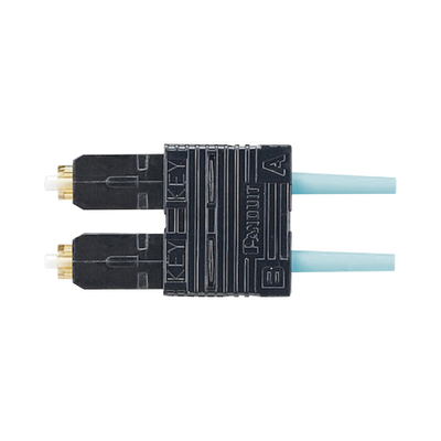PANDUIT - Conector de Fibra Óptica SC Duplex OptiCam, Multimodo 50/125 OM3/OM4, Pre-pulido, Color Aqua