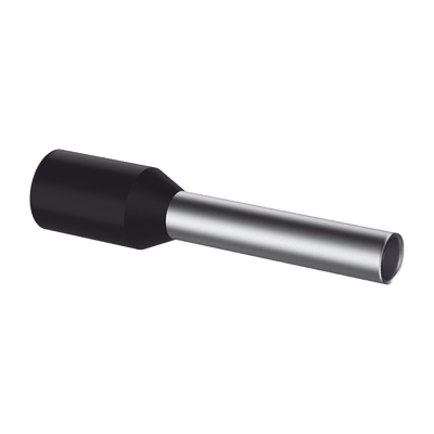 PANDUIT - Ferrule Aislado PAN-TERM para Cable 16 AWG, Largo 16.5mm, DIN Color Negro. Paquete 500 Piezas