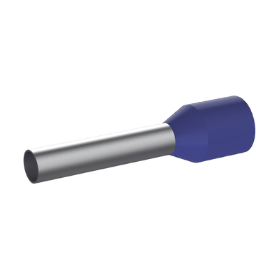 PANDUIT - Ferrule Aislado PAN-TERM para Cable 14 AWG, Largo 12mm, DIN Color Azul. Paquete 500 Piezas