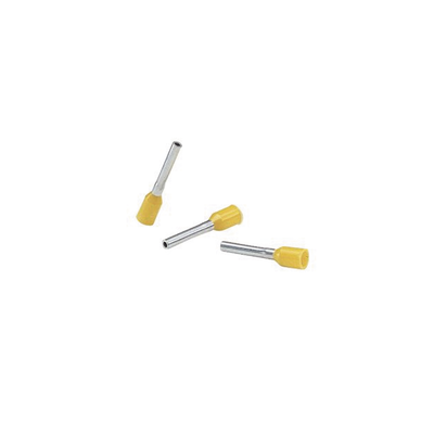 PANDUIT - Ferrúl de cobre DIN Amarillo para Cable 10 AWG con largo 12 mm.  Paquete de 100 Piezas