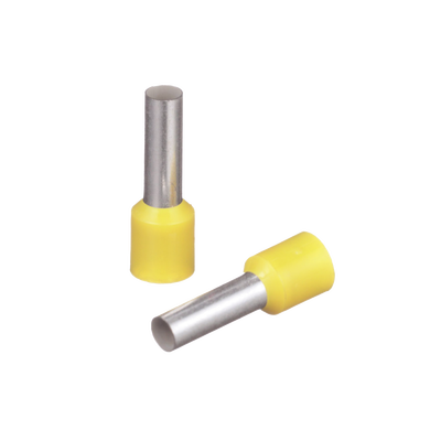 PANDUIT - Ferrúl de cobre DIN Amarillo para Cable 10 AWG con largo 12 mm.  Paquete de 100 Piezas