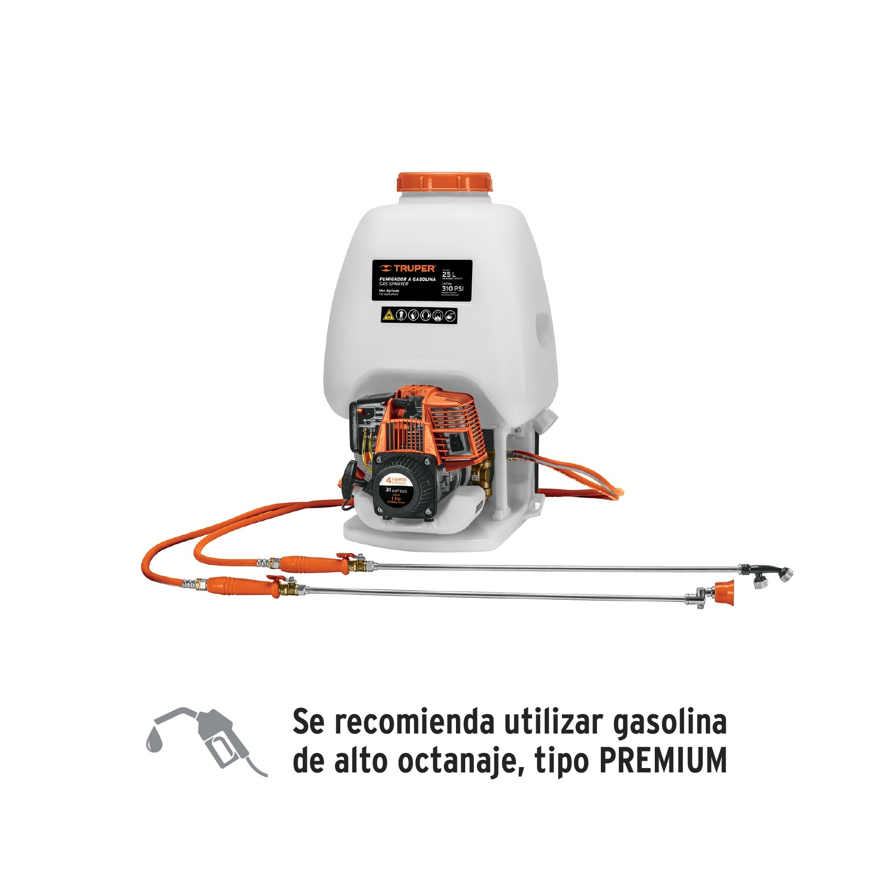 Fumigador de 25 L con motor a gasolina de 4 tiempos, Truper
