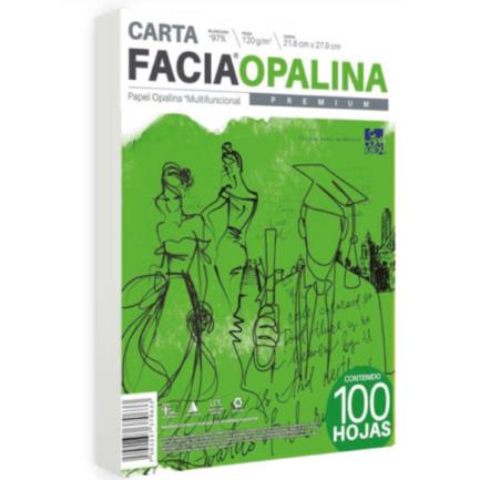 FACIA VISION - Papel Facia Opalina Carta Blanca C/100 120Grs