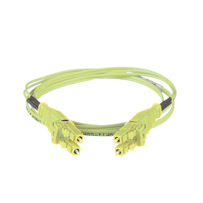 PANDUIT - Jumper de Fibra Óptica Multimodo 50/125 OM5, LC-LC Uniboot Duplex, LSZH, Color Verde Lima, 2 Metros (6.56 Pies)