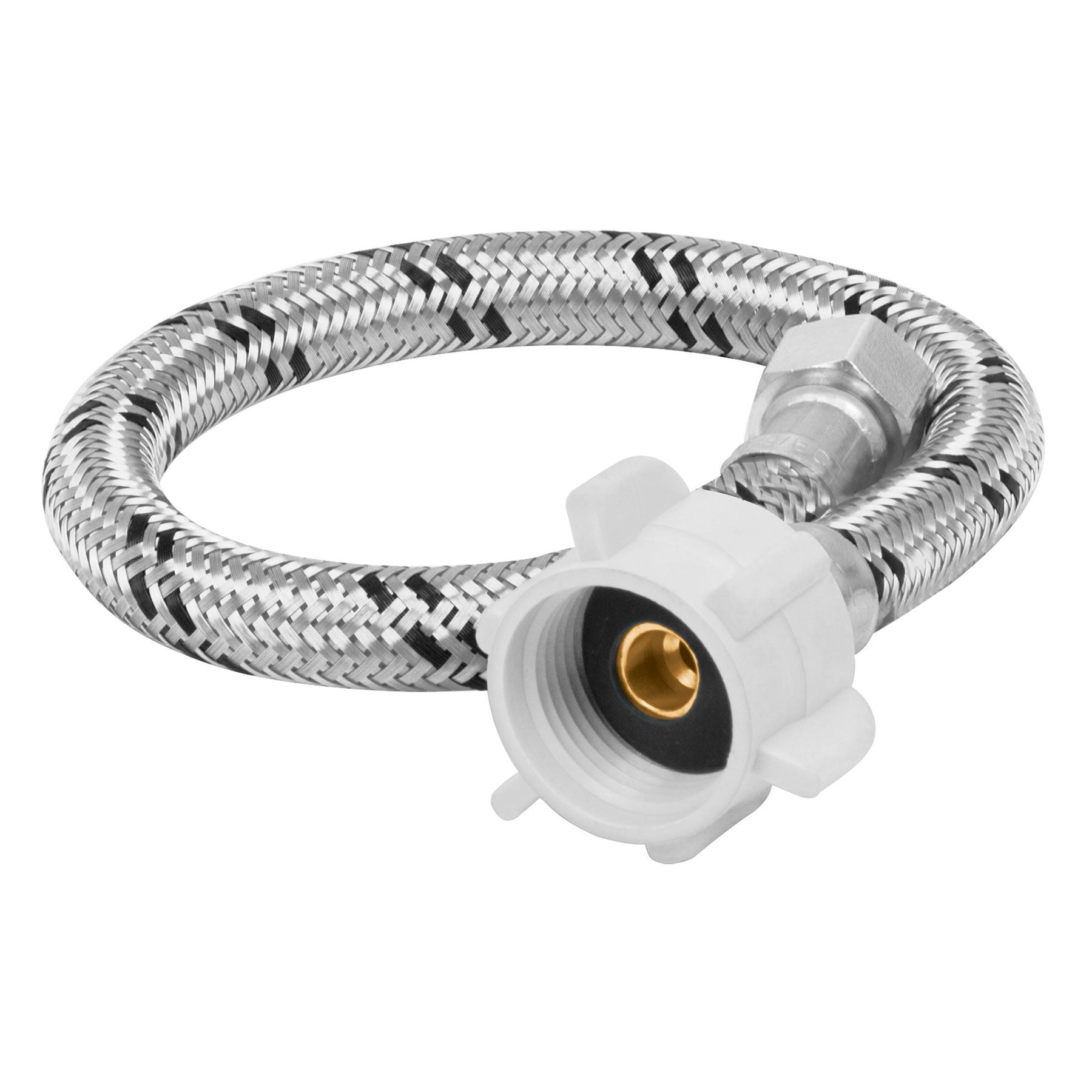 Manguera p/WC, acero inox, 3/8'x7/8', 35cm, plastico/laton