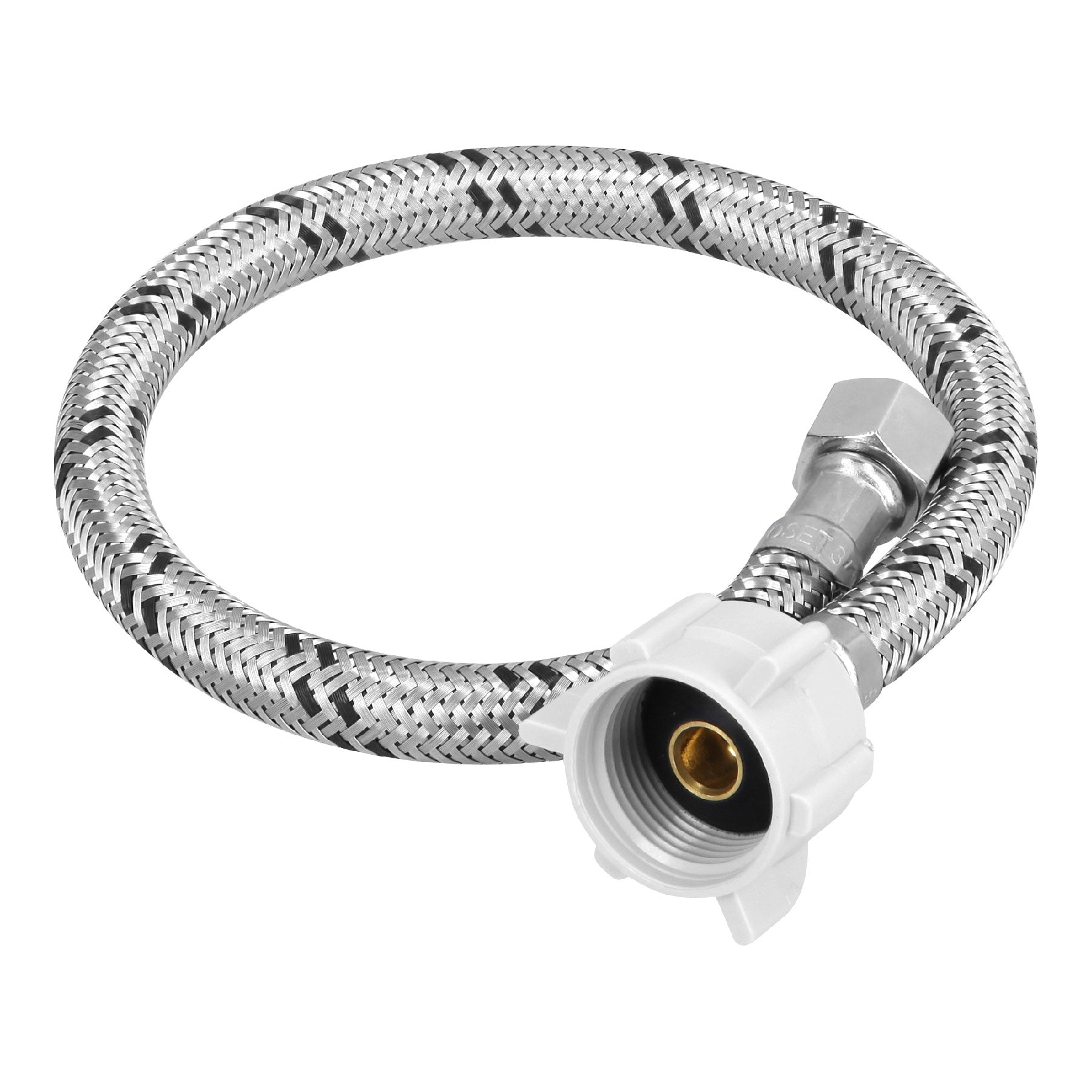 Manguera p/WC, acero inox, 3/8'x7/8', 40cm, plastico/laton