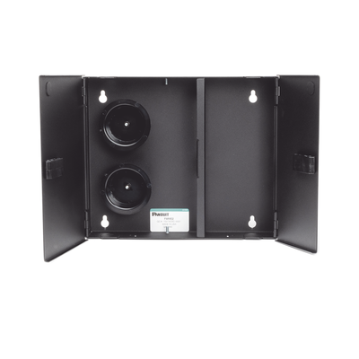 PANDUIT - Caja de Conexión de Fibra Óptica, Para Montaje en Pared, Acepta 2 Placas FAP o FMP, Hasta 48 Fibras, Color Negro