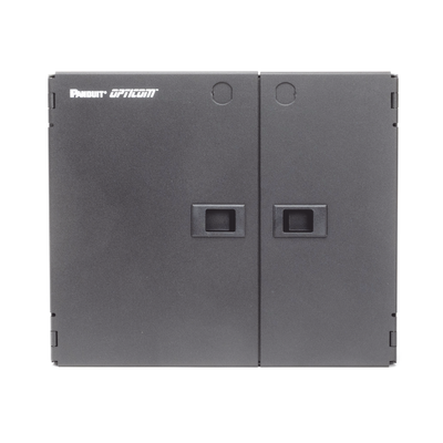 PANDUIT - Caja de Conexión de Fibra Óptica, Para Montaje en Pared, Acepta 2 Placas FAP o FMP, Hasta 48 Fibras, Color Negro